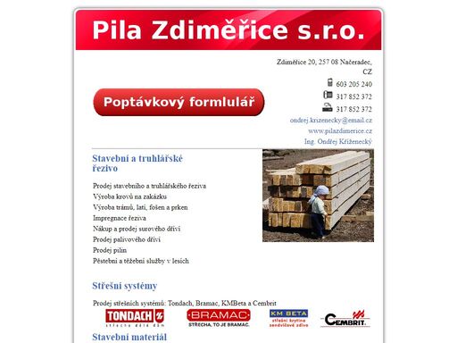 oficiální stránky firmy pila zdiměřice s.r.o.