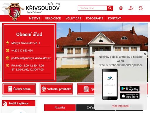 oficiální stránky městyse křivsoudov