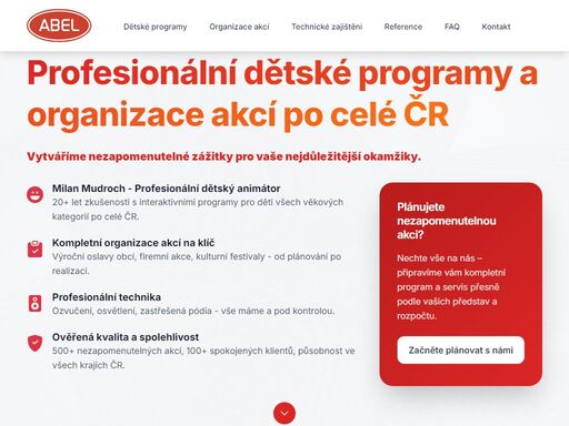 milan mudroch - dětský animátor a bavič s 20+ lety praxe. animační programy pro děti, organizace oslav obcí, pronájem pódia a ozvučení po celé čr. ?? 602802152