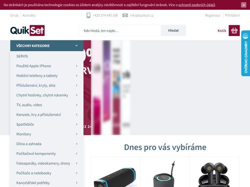 internetový obchod širokým sortimentem od mobilů, elektroniky, přes hračky až pro zboží pro kutily! na e-shopu quikset.cz si vybere každý.