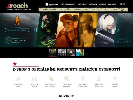 merchandise, services and b2b solutions. e-shop s oficiálními produkty známých osobností.