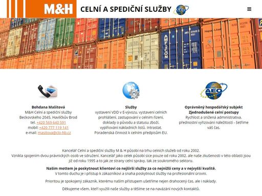 komplexní celně deklarační služby při vývozu a dovozu zboží.