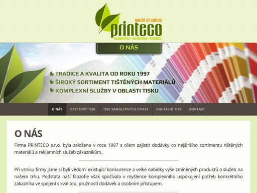 printeco je tiskárna s dlouholetou tradicí. zajišťujeme služby v oblasti ofsetového tisku a tisku samolepicích etiket.