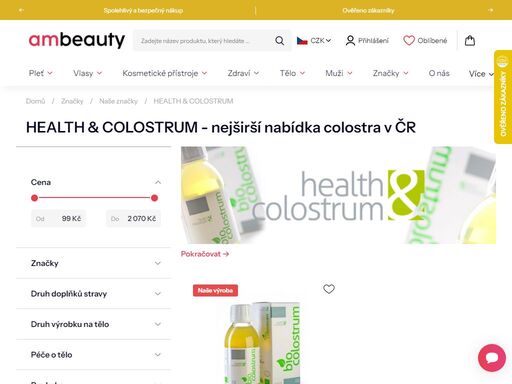 health & colostrum - nejširší nabídka colostra v čr, ambeauty.cz