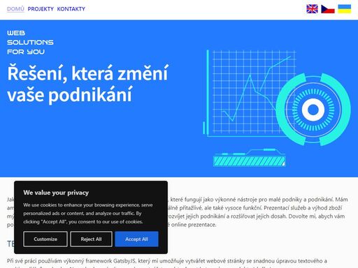 vývoj moderních rychlých webových stránek. seo nastavení, responzivní design pro všechny typy zařízení