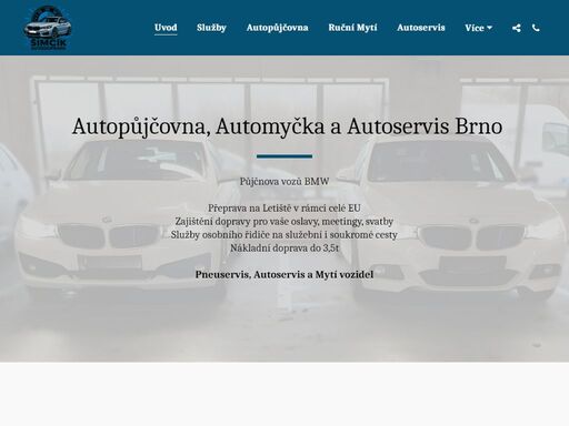 šimčík autodoprava - půjčnova vozů bmwpřeprava na letiště v rámci celé euzajištění dopravy pro vaše oslavy, meetingy, svatbyslužby osobního řidiče na služební i soukromé cestynákladní doprava do 3,5tpneuservis, autoservis a mytí vozidel