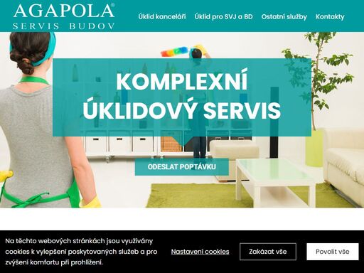 komplexní úklidový servis agapola - úklid kanceláří, bytových domů, údržba zeleně, čištění koberců, mytí oken, strojní čištění garáží a další