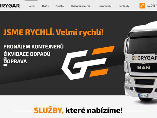 vaše odpady - naše starost. společnost grygar truck s.r.o. se zabývá likvidací odpadů, pronájmem lisovacích a velkoobjemových kontejnerů či kontejnerů na suť a dopravou. nabízíme tedy kompletní servis. grygar doprava je řešení.
