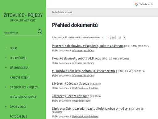 oficiální stránky obce žitovlice-pojedy