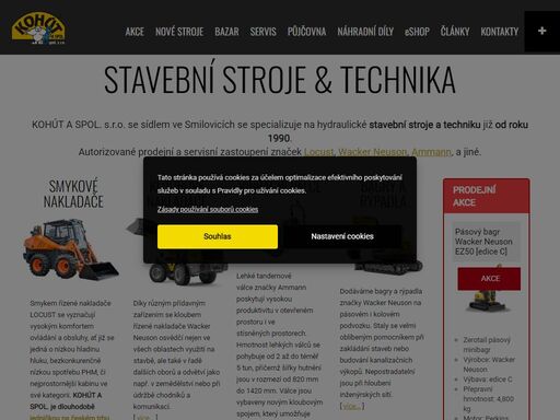 kohút a spol. smilovice - stavební stroje a technika - servis, prodej a pronájem + nd. autorizované zastoupení locust, ammann, wacker neuson, fine...