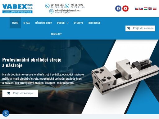 vabex s.r.o. - dodavatel přesných strojních svěráků, měřidel, upínek, dorazů, magnetických upínačů a jiného nářadí pro kovoobráběcí dílny.