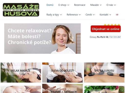 spolehlivě ulevíme od bolestí zad či šíje. provádíme i relaxační a luxusní masáže. objednejte se online – termíny máme od rána až do večera.