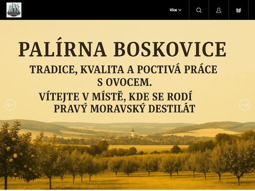 vítejte v e-shopu palírny boskovice. jsme rádi, že jste zavítali do našeho nového online obchodu, kde najdete to nejlepší z naší poctivé výroby – ovocné pálenky, likéry a dárková balení.
zatím jste na zkušební verzi, ale už teď si můžete prohlédnout nabídku a ochutnat atmosféru našeho řemesla.