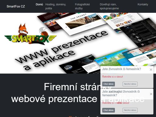 firma buduje značku, živnostník jméno. všichni však potřebují dát světu vědět, že jsou tu, jaké nabízí služby, zveřejnit kontakty a získat zakázku.