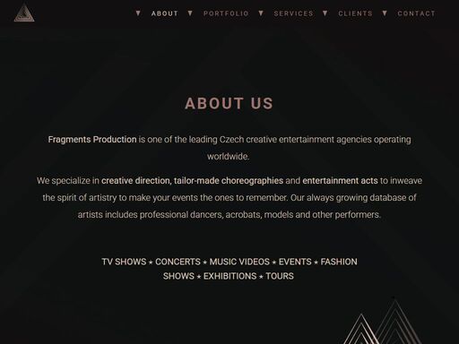 we are prague based dance agency operating worldwide. creating tailor-made shows for clients all around the world. we are fragmentsproduction.