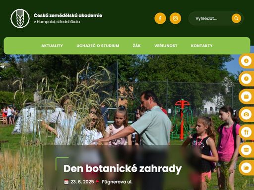 česká zemědělská akademie v humpolci, střední škola, kraj vysočina