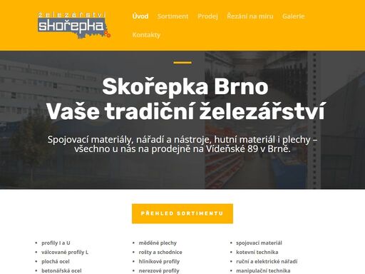 železářství ve feroně brno, vídeňská 89 tel.: 543 166 524 prodej a dělení hutního materiálu. nejširší výběr spojovacího materiálu, nářadí a nástrojů v brně