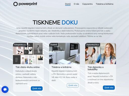 největší digitální tiskárna knih. provozujeme copycentra a online řešení (diplomky, fotoknihy, reklama, eshoptisku). naše profesionální služby za atraktivní ceny nemají konkurenci.