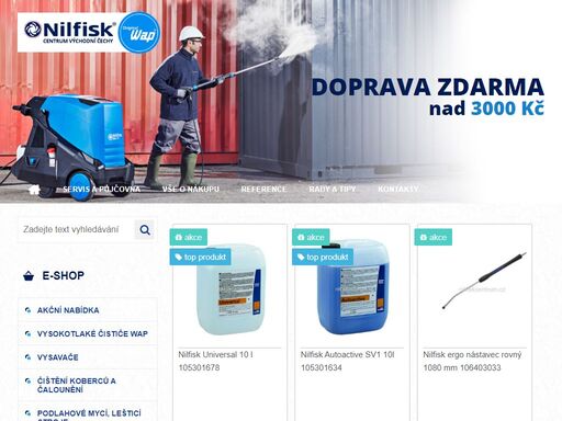 u nás zakoupíte kvalitní úklidovou a čistící techniku značky nilfisk a nilfisk alto, která zahrnuje vysavače, parní čističe, tlakové myčky, zametací a mycí stroje i mnoho dalšího nezbytného vybavení.