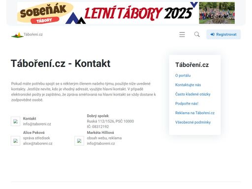 web táboření.cz obsahuje dětské tábory, táborové hry i články rozebírající táborovou tématiku.
