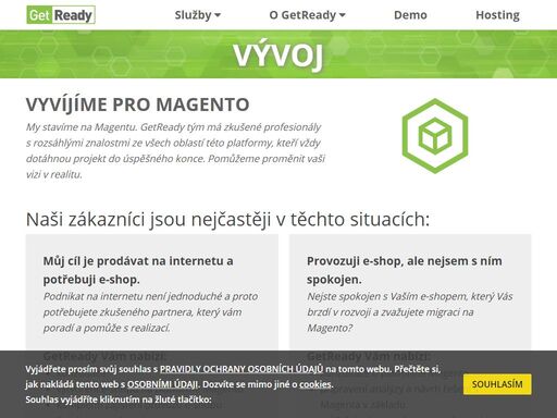 getready: chytrá řešení pro váš e-shop. pomůžeme proměnit vaši vizi v realitu. u nás bude vaše magento v dobrých rukou.