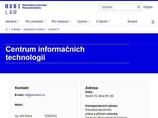 masarykova univerzita, právnická fakulta
