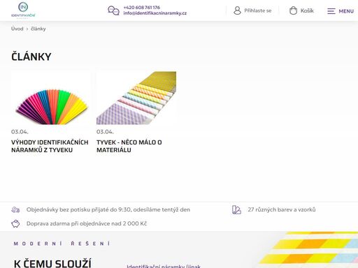 identifikační náramky (jinak též identifikační pásky na ruku) slouží k označení návštěvníků kulturních, společenských a sportovních akcí a lze je používat místo