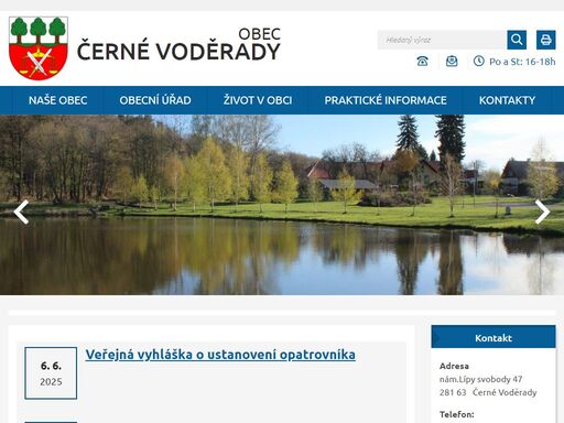oficiální stránky obce černé voděrady