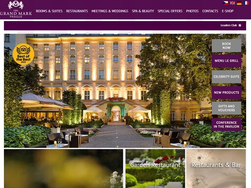 the grand mark prague hotel creates an aura of luxury, artfully blending classical design with modern art, technology and features throughout. the location is ideal for leisure and entertainment as it is within walking distance of all the key attractions in prague.