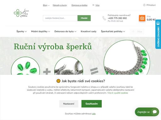 vyberte si z nabídky českých ručně vyrobených šperků od lenky b., nebo si nakupte drátky, šňůrky, české korálky, minerály a komponenty nejen pro vaše handmade šperky.