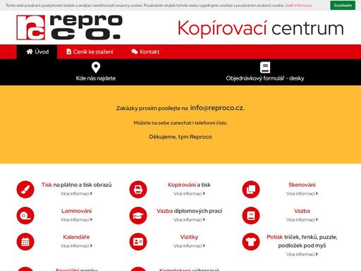kopírovací centrum repro co., v.o.s. české budějovice - kopírování, tisk, vazba diplomových prací