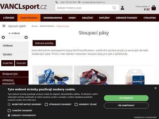 jsme obchodním zastoupením švýcarské firmy montana - tradičního výrobce strojů na servis lyží, ale také skialpových pásů. proto v naší nabídce naleznete i stoupací pásy pro lyže a splitboardy.
