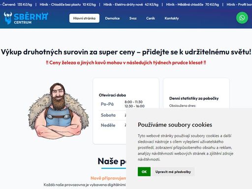 sběrna centrum - fér jednání — zbavte se u nás mědi, železa, kabelů, hliníku a jiných kovů, které vám jen zabírají místo.