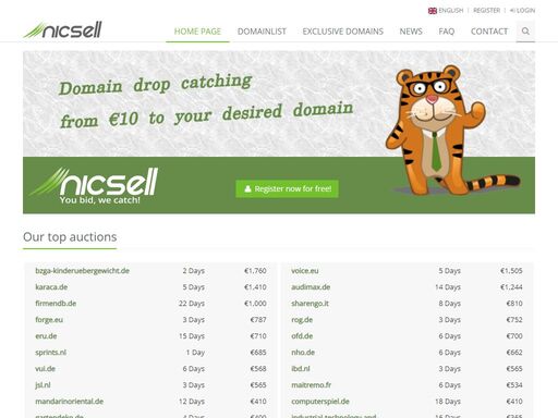 easily & quickly from 10 € to your desired domains with nicsell. simple payment with paypal. free registration. no risk.