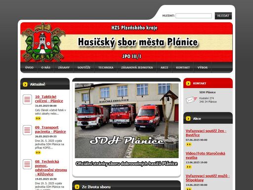 oficiální stránky hasičského záchranného sboru města plánice