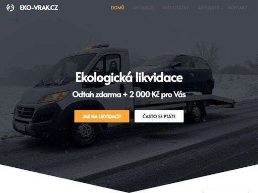 za ekologickou likvidaci u nás garantujeme finanční bonus! odtah zdarma po celé moravě a celý den. vším vás provedeme. zdarma vám poradíme na 776 060 561.