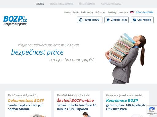 s námi není bezpečnost práce jen halda papírů! zajišťujeme komplexní služby bozp a po - dokumentace, školení a koordinace bozp. rychle, levně a efektivně.