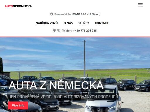autobazar v plzni na nepomucké se specializuje na dovoz prověřených aut od autorizovaných prodejců z německa. 
		