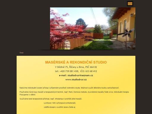 studio dvůr - masérské a rekondiční studio
říčany u brna