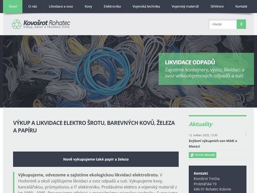 výkupujeme, svážíme a ekologicky likvidujeme odpad, šrot a kovy. pronajímáme vojenskou techniku a střelnici.