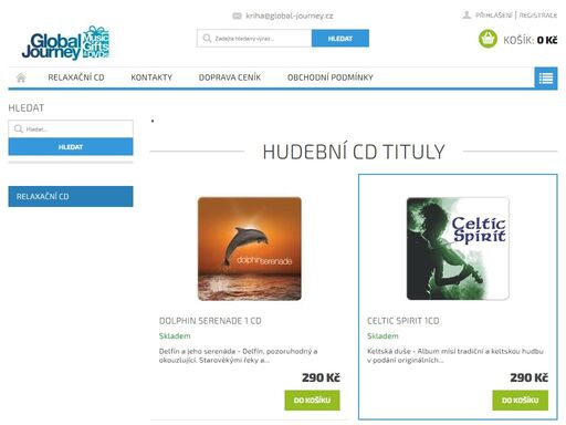 interntový obchod největšího vydavatele alternativní a relaxační hudby v evropě - global journey