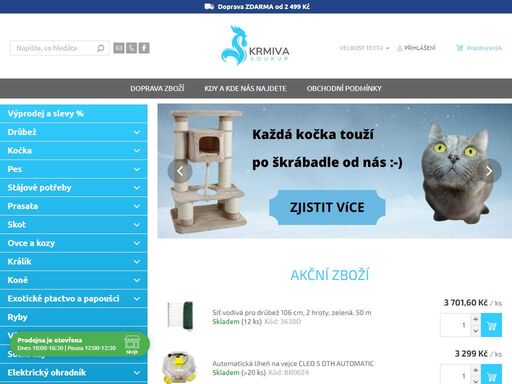 prodej kvalitních chovatelských potřeb a krmiv pro hospodářská zvířata i domácí mazlíčky na krmivasoukup.cz. skvělé ceny, odborné poradenství, osobní přístup a rychlé dodání po celé čr. možnost osobního vyzvednutí v blízkosti prahy.