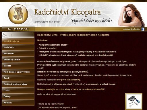 kadeřnické služby - kadeřnictví kleopatra - brno