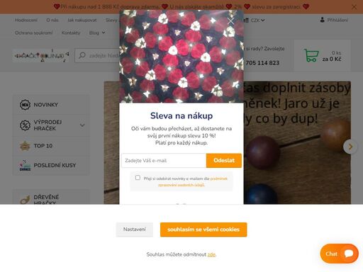 hračky, které jinde nenajdete. slevový kupón ke každé objednávce a věrnostní program.