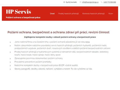 profesionální kontrola a prodej hasicích přístrojů, revize požárně bezpečnostních zařízení a služby v oblasti bozp a po. rodinná firma s tradicí od roku 1994. praha, středočeský kraj a na sever čech.