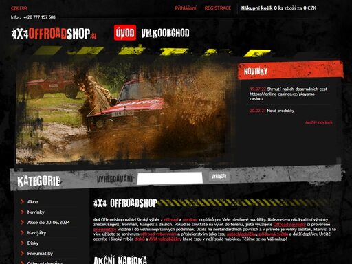 vybavení pro váš offroad - eshop nabízí pneu, navijáky, disky a další doplňky.