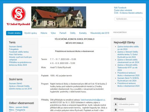 tj sokol rychvald oficiální stránky
