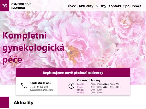 jsme gynekologická ordinace v rajhradě. poskytujeme kvalitní a profesionální péči v oblasti gynekologie. navštivte nás pro pravidelné prohlídky a poradenství.