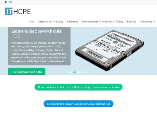 záchrana dat, obnova dat, servis počítačů a servis notebooků, to je společnost ithope s.r.o.