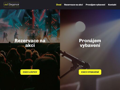 rezervace na akci pronájem vybavení